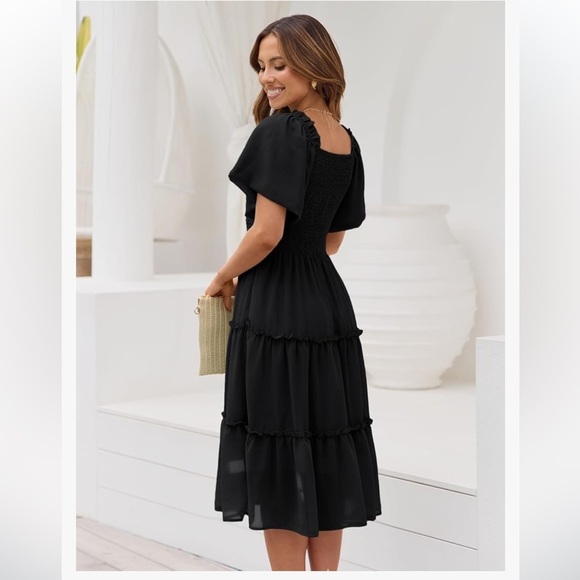 Chic Black Tiered Maxi Dress - Picture 2 of 6